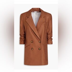 Veronica Beard, Rupert Double Breasted Twill Dickey Jacket, Sz 16, Light Brown